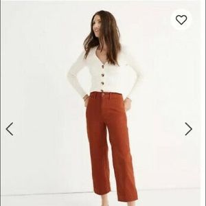 Madewell slim Emmett wide leg crop pants